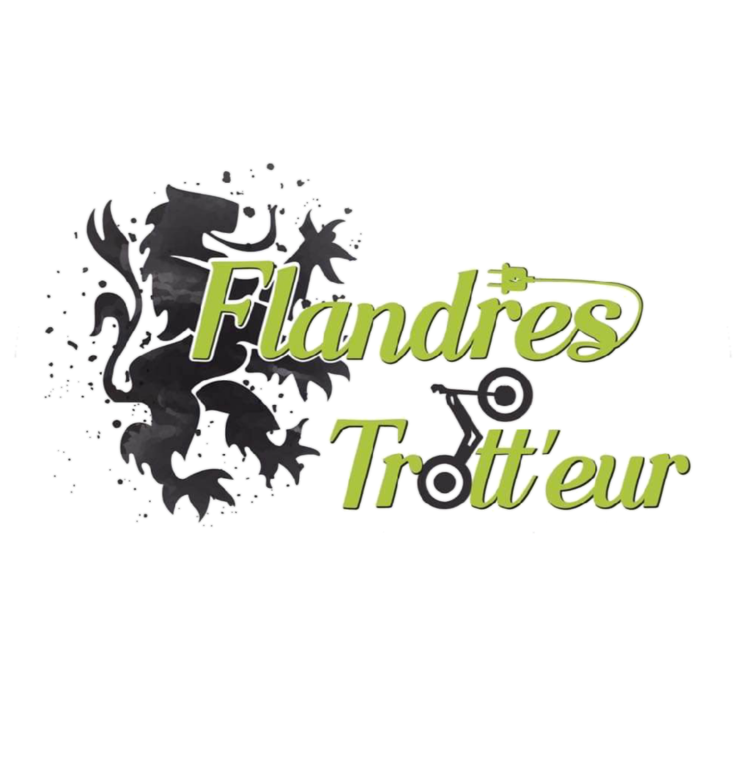 le logo viens d'un freelance sur l'application fiverr il représente la société Flandres Trott'eur de trottinette électrique tout terrain sur le Mont-Cassel